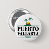 Badge Rond 5 Cm Puerto Vallarta Mexique (Devant & derrière)