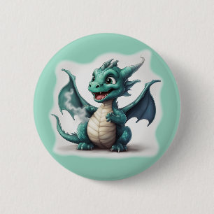 Badge Rond 5 Cm Puff Le Petit Dragon Magique