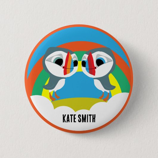 Badge Rond 5 Cm Puffin Rocks (Devant)