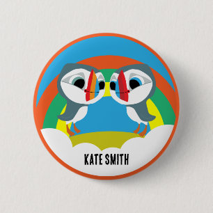 Badge Rond 5 Cm Puffin Rocks