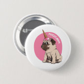 Badge Rond 5 Cm Pugicorn (Devant & derrière)