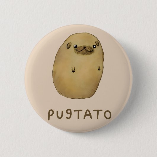 Badge Rond 5 Cm Pugtato (Devant)