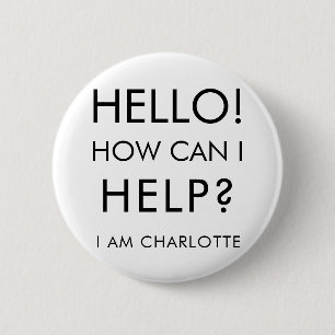 Badge Rond 5 Cm Puis-je aider un événement caritatif Bénévole pers