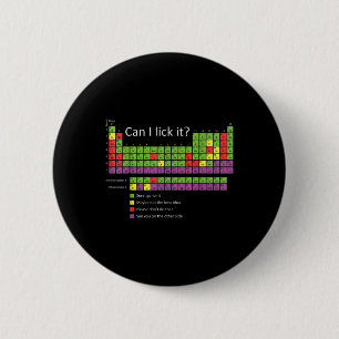 Badge Rond 5 Cm Puis-Je Lick Il Drôle Tableau Périodique De L'Élèm