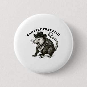 Badge Rond 5 Cm Puis-Je Pet Ce Chien Mème Amoureux des animaux Fun