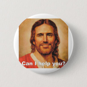 Badge Rond 5 Cm Puis-Je Vous Aider ?
