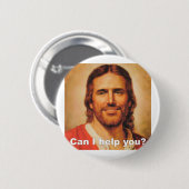 Badge Rond 5 Cm Puis-Je Vous Aider ? (Devant & derrière)