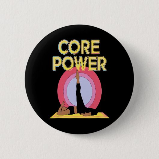 Badge Rond 5 Cm Puissance de base Abs Force Yoga Pilates Stabilité (Devant)