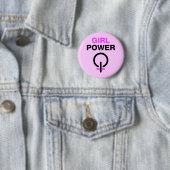 Badge Rond 5 Cm Puissance de fille (En situation)