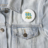 Badge Rond 5 Cm (Puissance de fille) GRL PWR - tuba (En situation)