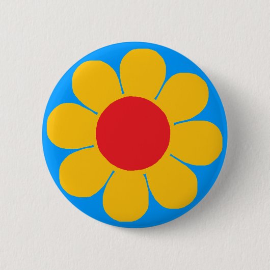 Badge Rond 5 Cm Puissance des fleurs jaunes (Devant)
