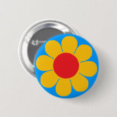 Badge Rond 5 Cm Puissance des fleurs jaunes (Devant & derrière)