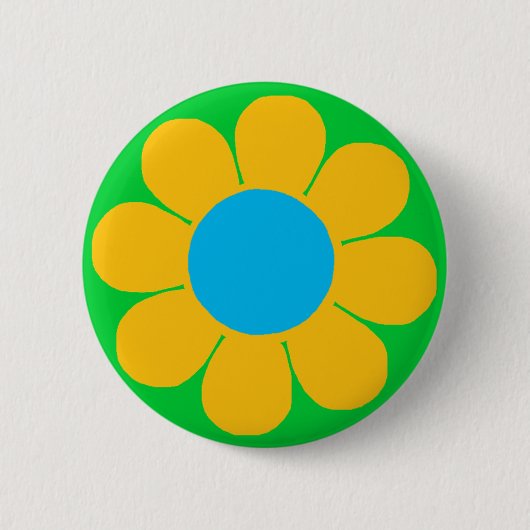 Badge Rond 5 Cm Puissance des fleurs jaunes (Devant)