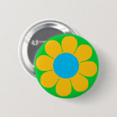Badge Rond 5 Cm Puissance des fleurs jaunes (Devant & derrière)