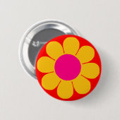 Badge Rond 5 Cm Puissance des fleurs jaunes (Devant & derrière)