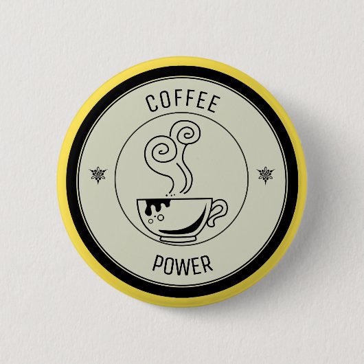 Badge Rond 5 Cm Puissance du café (Devant)