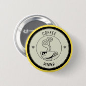 Badge Rond 5 Cm Puissance du café (Devant & derrière)