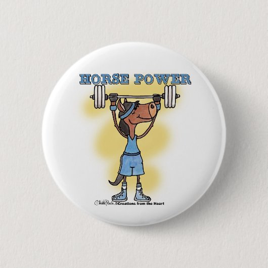 Badge Rond 5 Cm Puissance du cheval (Devant)
