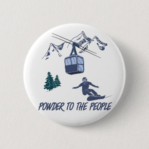 Badge Rond 5 Cm Puissance du snowboard pour le peuple Station de s