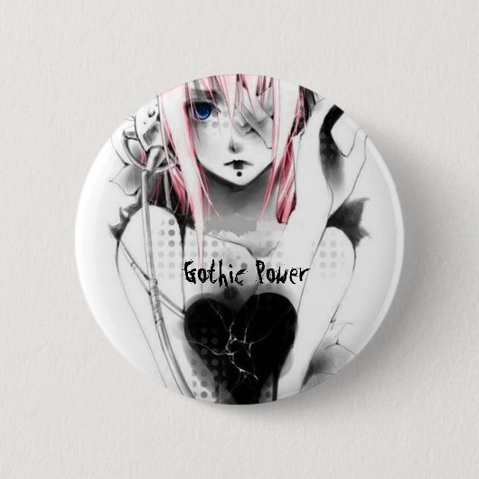 Badge Rond 5 Cm Puissance gothique (Devant)
