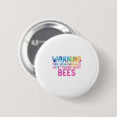 Badge Rond 5 Cm Puisse Commencer À Parler Spontanément Des Abeille (Devant & derrière)