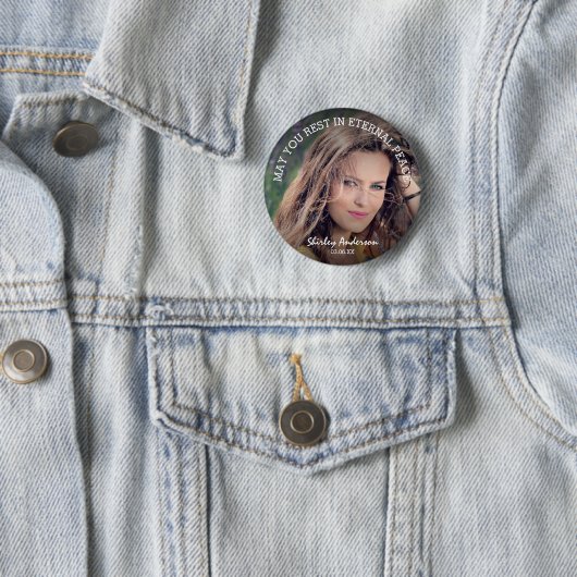 Badge Rond 5 Cm Puissiez-Vous Vous Reposer Dans La Paix Éternelle  (En situation)