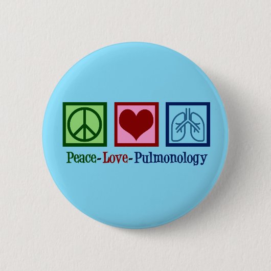 Badge Rond 5 Cm Pulmonologie Peace Love (Devant)