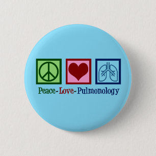 Badge Rond 5 Cm Pulmonologie Peace Love