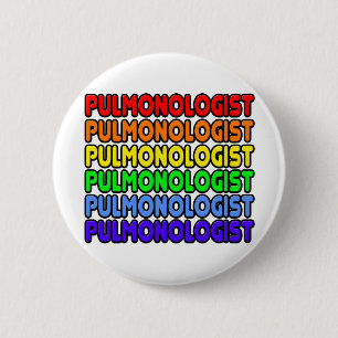 Badge Rond 5 Cm Pulmonologue arc-en-ciel