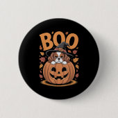 Badge Rond 5 Cm Pumpkin Halloween Cavalier King Charles Spaniel (Devant)