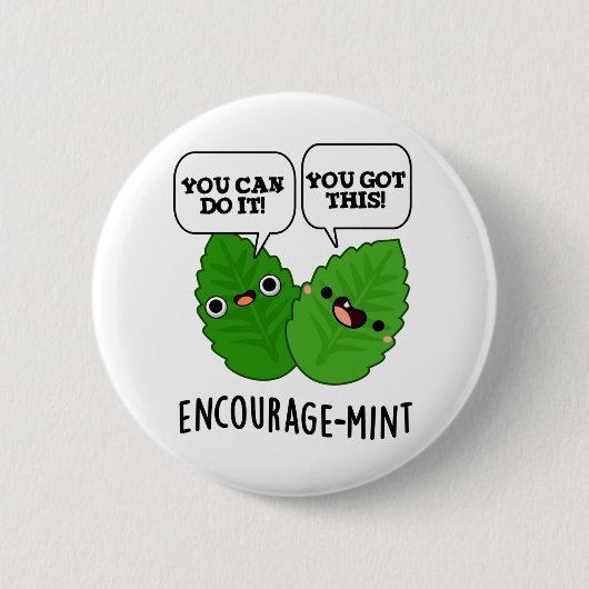 Badge Rond 5 Cm Pun à menthe positif (Devant)