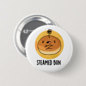 Badge Rond 5 Cm Pun de nourriture amusant Bun vapeur (Devant & derrière)