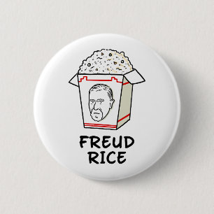 Badge Rond 5 Cm Pun de psychologie alimentaire de riz frais