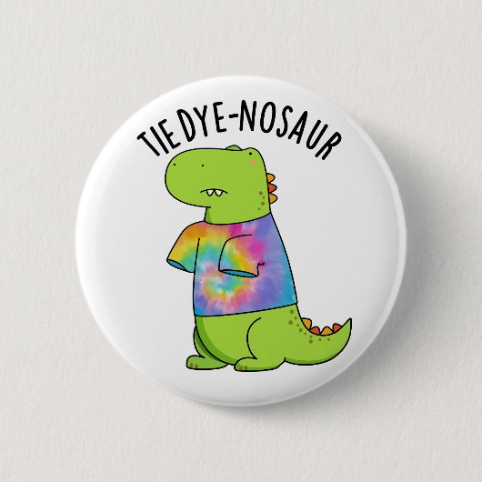 Badge Rond 5 Cm Pun Dinosaure Dinosaure Dinusé à cravate (Devant)