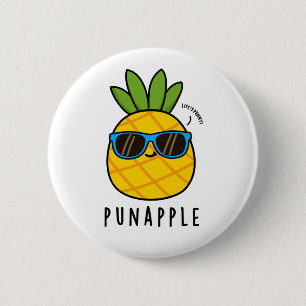 Badge Rond 5 Cm Pun pomme drôle Fruit Pun d'ananas