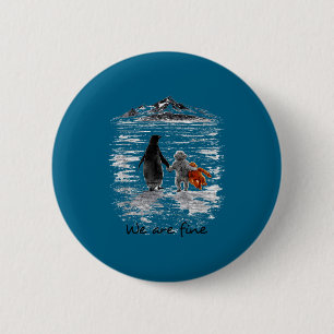 Badge Rond 5 Cm Punch bébé singe rencontre le pingouin nihiliste e