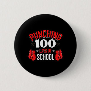 Badge Rond 5 Cm Punching 100 Jours De Sports Scolaires Boxing Gant