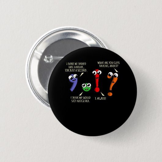 Badge Rond 5 Cm Punctuation Marks English Language Teacher (Devant & derrière)