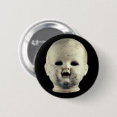 Badge Rond 5 Cm Punk Rock Effrayant Baby Doll Head Hauné (Devant & derrière)