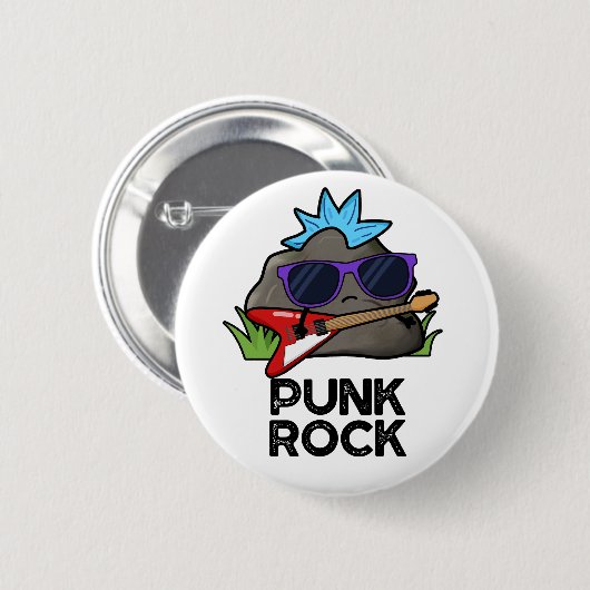 Badge Rond 5 Cm Punk Rock Funny Music Pun (Devant & derrière)