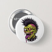 Badge Rond 5 Cm Punk Zombie (Devant & derrière)