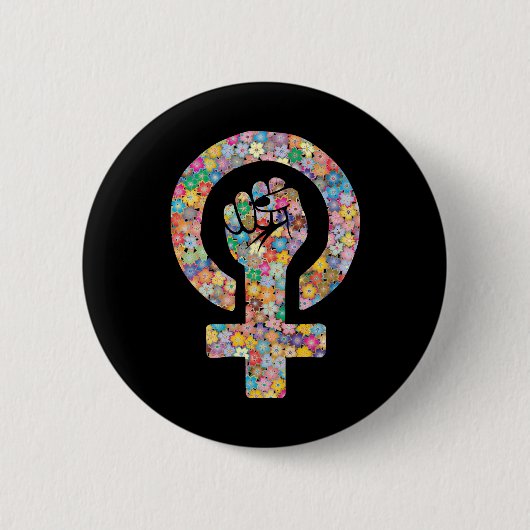 Badge Rond 5 Cm Puño lucha feminista (Devant)