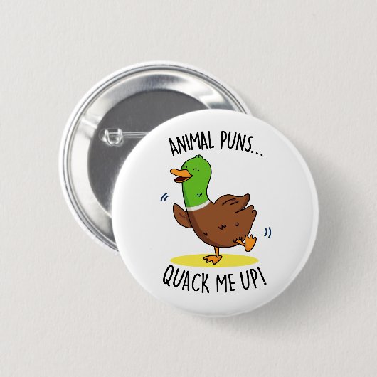 Badge Rond 5 Cm Puns d'animaux me Quack Up Funny Duck PUn (Devant & derrière)