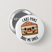 Badge Rond 5 Cm Puns de gâteaux Bake Me Smile Drôle Pun de nourrit (Devant & derrière)