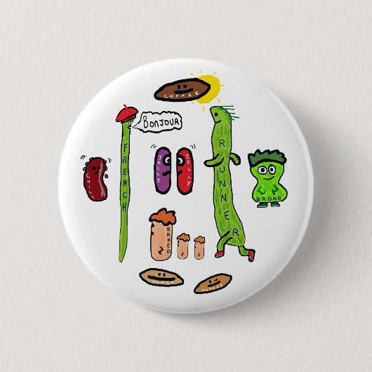 Badge Rond 5 Cm Puns de haricot drôles (Devant)