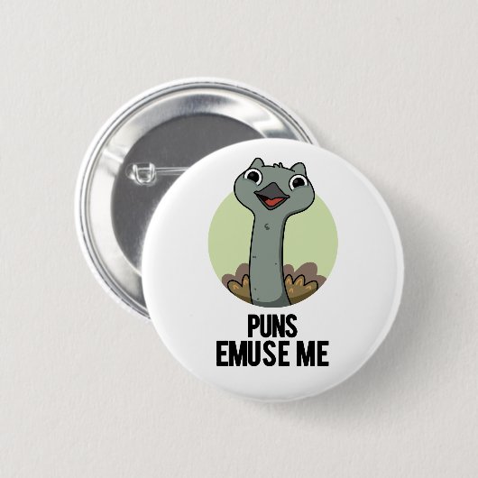 Badge Rond 5 Cm Puns Emuse Me Drôle Emu Pun (Devant & derrière)