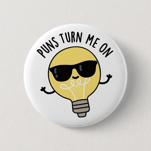 Badge Rond 5 Cm Puns M'Allumer Amusant Pun À Ampoule (Devant)