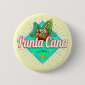 Badge Rond 5 Cm Punta Cana Caraïbes République Dominicaine Retro (Devant)