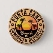 Badge Rond 5 Cm Punta Cana République Dominicaine - Souvenir Rétro (Devant)
