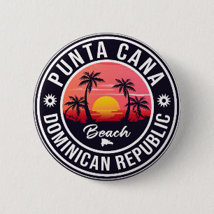 Badge Rond 5 Cm Punta Cana République Dominicaine - Souvenir Rétro